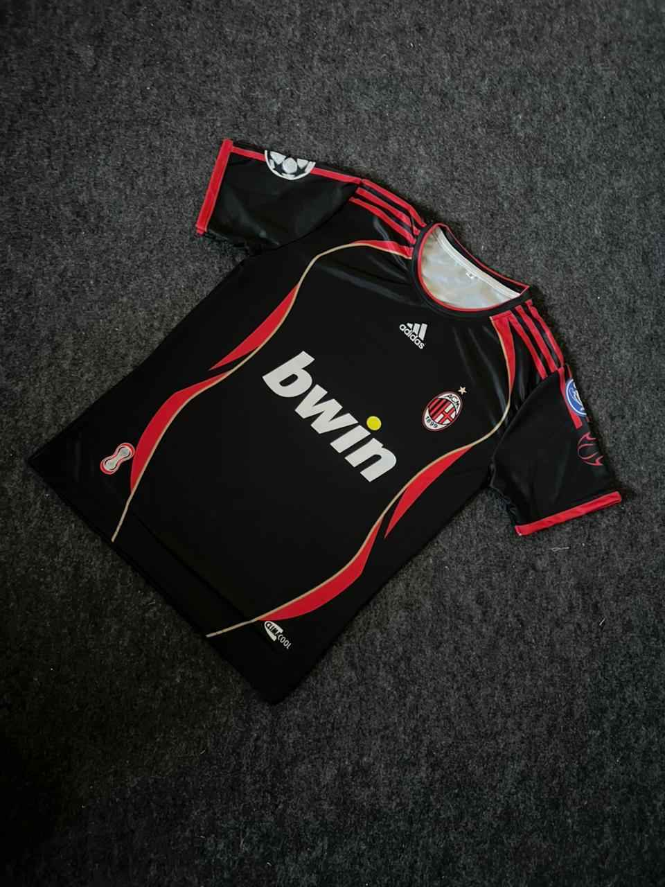 Ac milan away black Maldini half sleeves retro sublimation