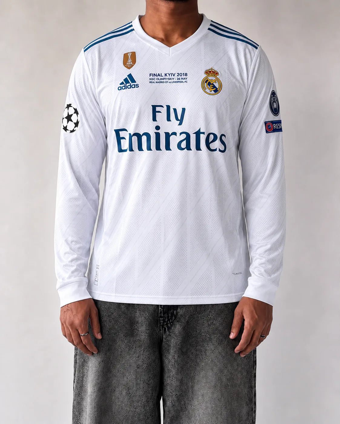 Real madrid 2017-18 Home ronaldo full sleeves retro (embroidery)