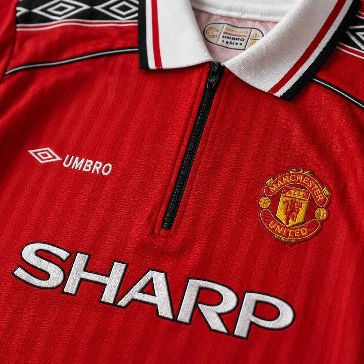 Manchester united 1998-99 Beckham Home half sleeves retro