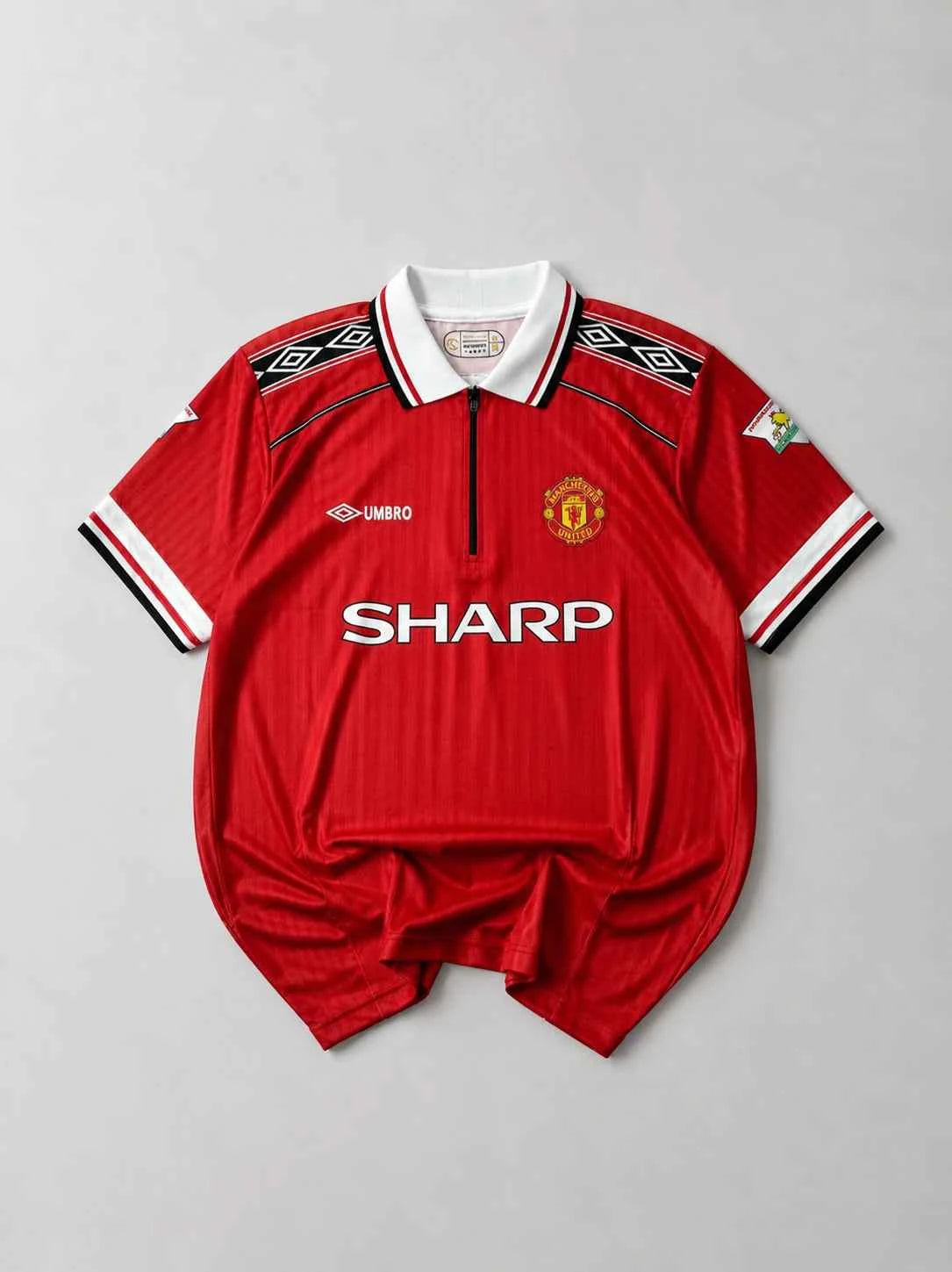 Manchester united 1998-99 Beckham Home half sleeves retro
