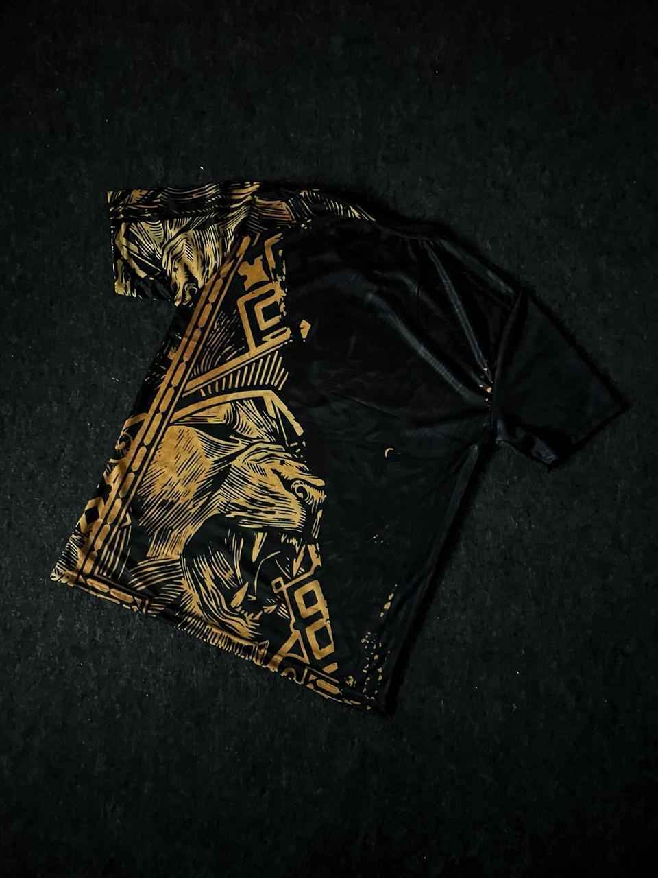 Real madrid yellow panther half sleeves sublimation