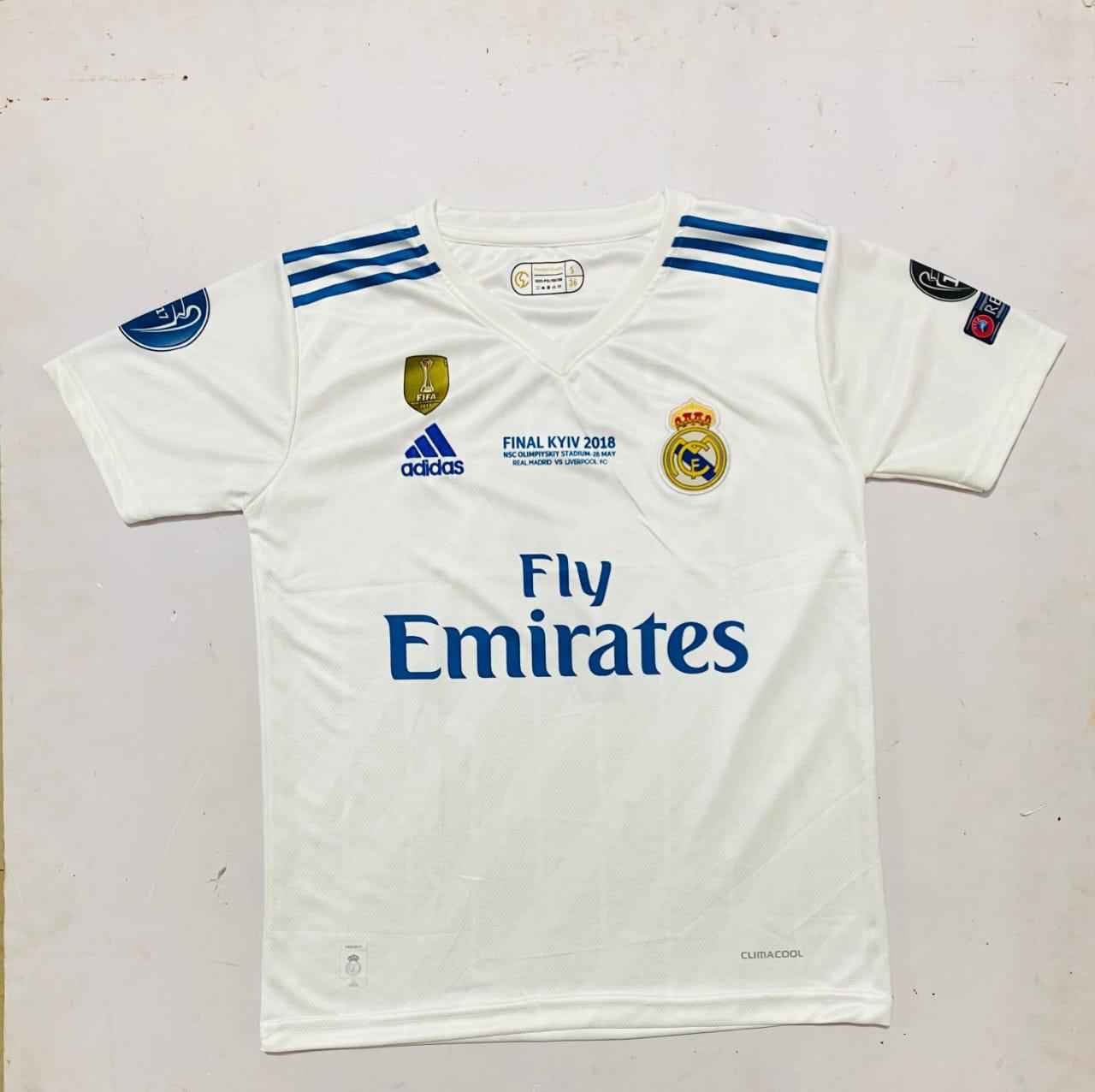 Real madrid 2017-18 home half sleeves retro