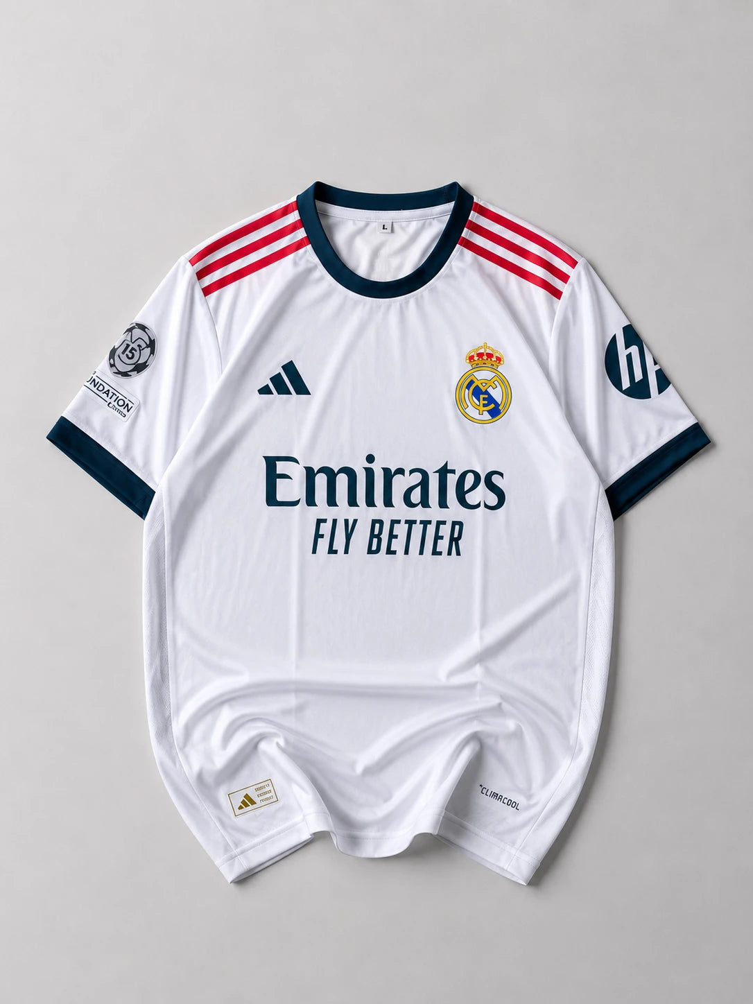 Real Madrid 2026-27 Mbappé home jersey front, all-white kit
