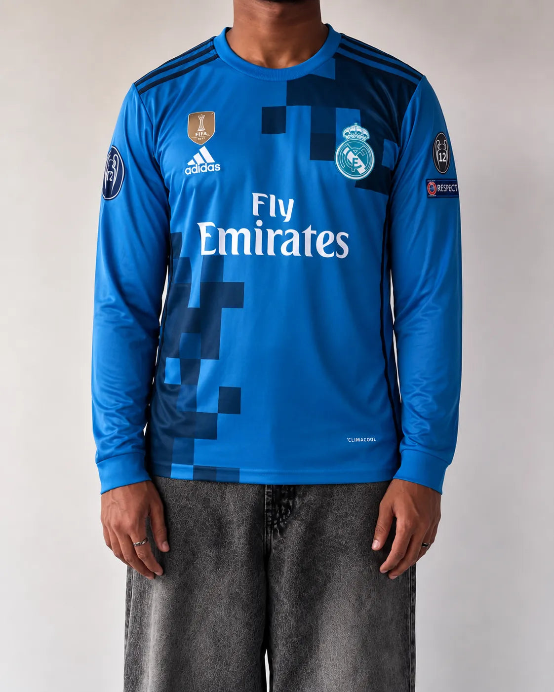 Real Madrid 2017-18 third kit full sleeves retro (embroidery)