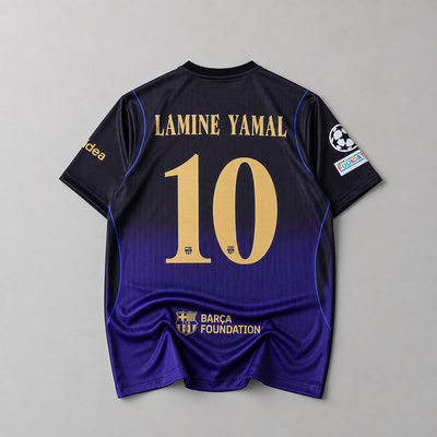 Barcelona 26/27 LAMINE YAMAL– La Liga Away Kit (Silicone Heat Press Logos)
