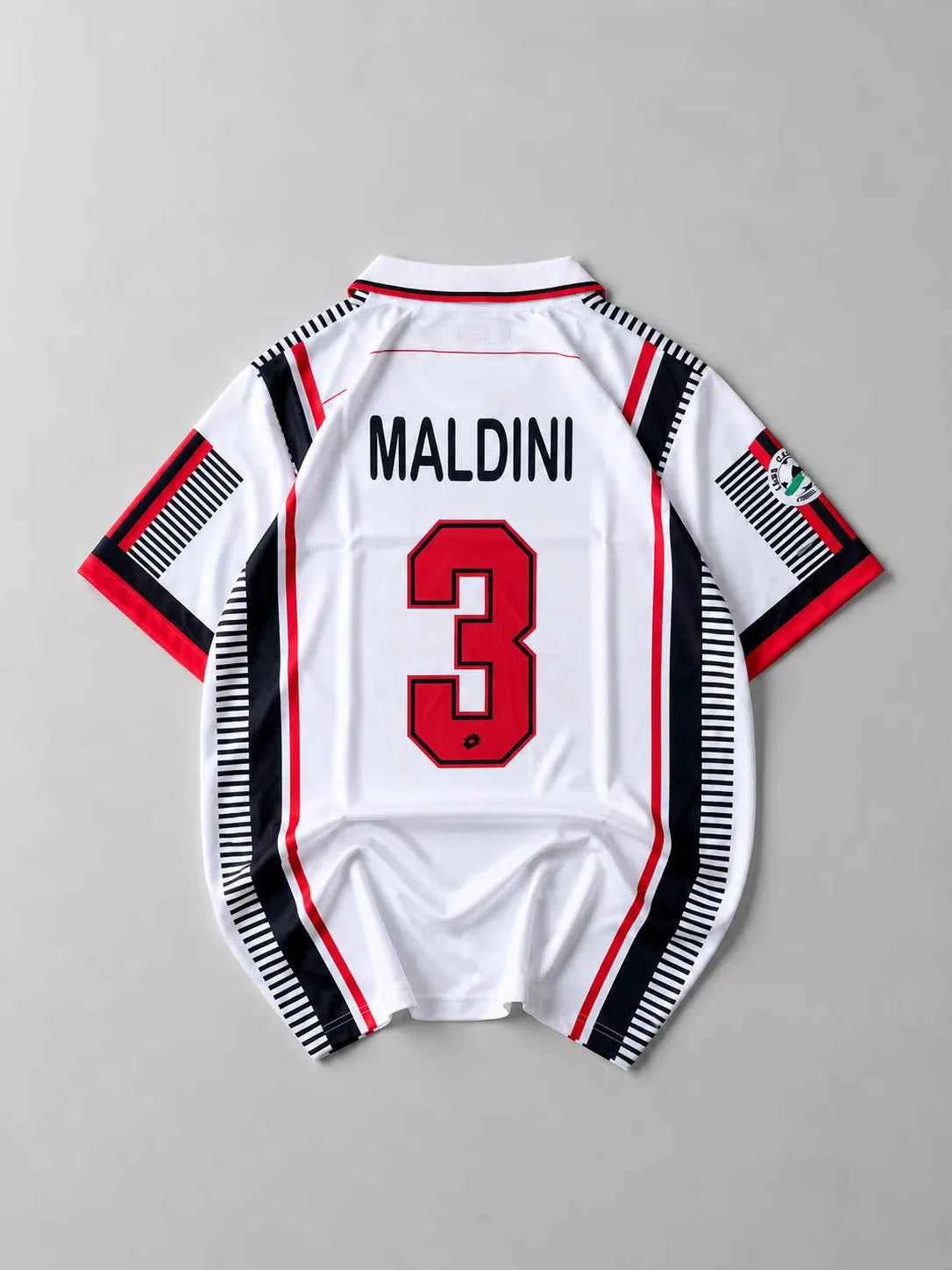 Ac milan 1997-98 away maldini half sleeves retro(embroidery)