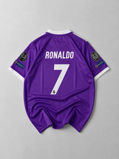 Real madrid 2017-18 Away Ronaldo half sleeves retro (embroidery)