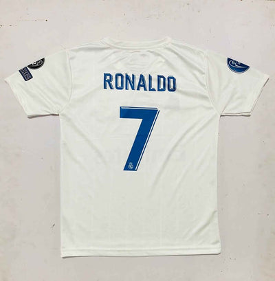 Real madrid 2017-18 home half sleeves retro