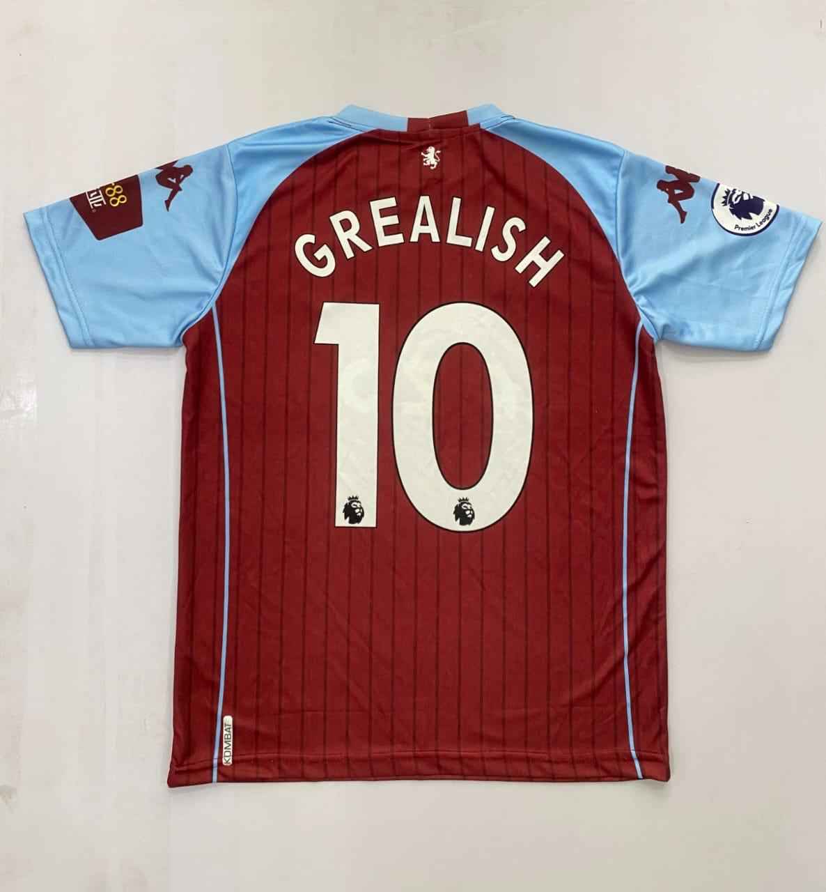 Kappa Aston Villa 2021-22 home Grealish half sleeves