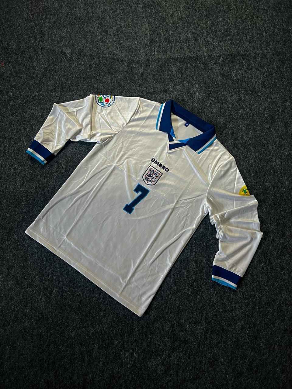 England home Beckham full sleeves collar retro embroidery