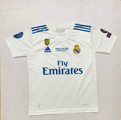 Real madrid 2017-18 home half sleeves retro
